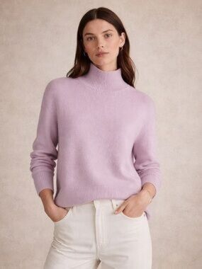 Vince Pink Cashmere Wool Blend Turtleneck Sweater XS Soft Knit